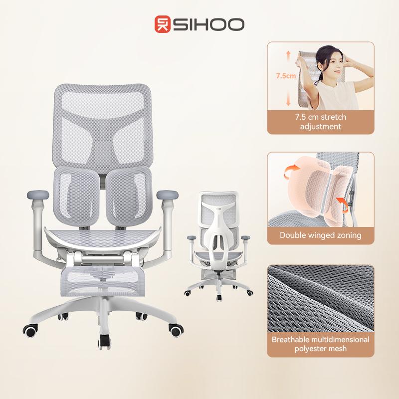 S100 Putih Kursi Kerja Kantor Ergonomic Minimalis Kursi Belajar Kenyamanan Kursi Angkat Hidrolik Putar Kursi Gaming