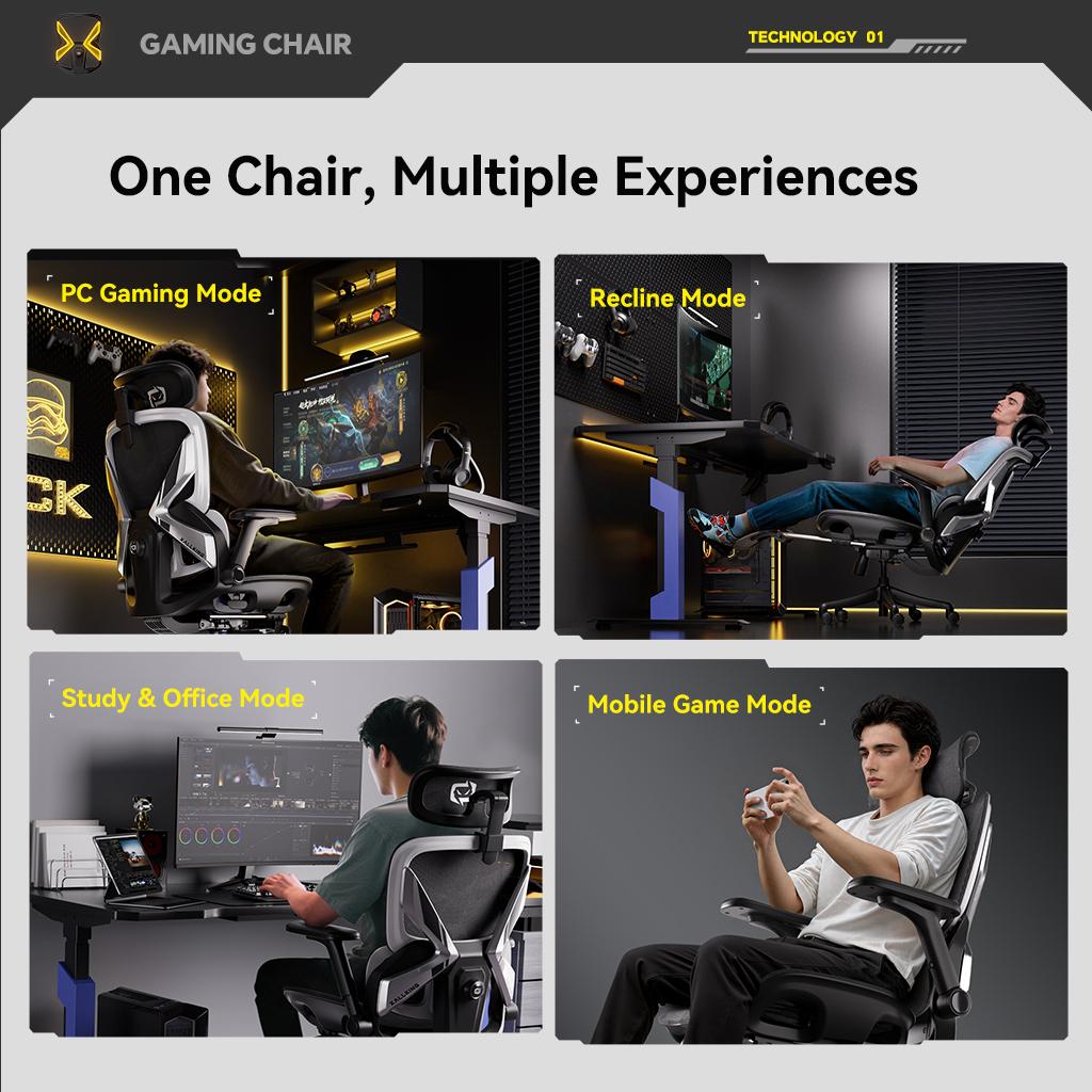 M7S – Premium Ergonomic Gaming Chair | Full Mesh | Reclining | 3D Airflow | BIFMA Tested