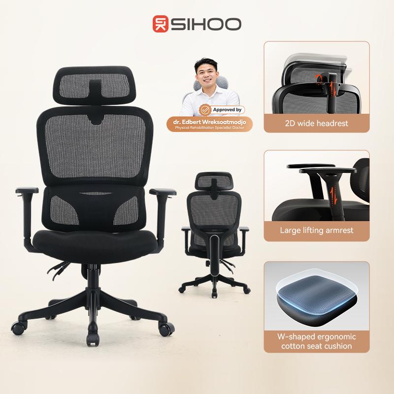 M56C-V2 Hitam Kursi Kerja Kantor Ergonomic