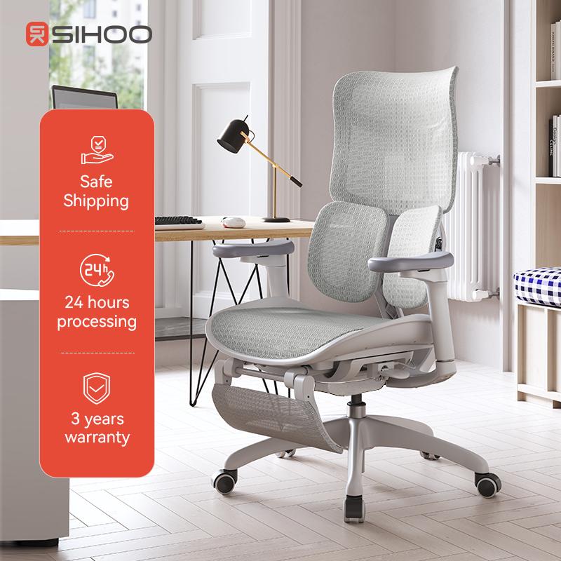 S100 Putih Kursi Kerja Kantor Ergonomic Minimalis Kursi Belajar Kenyamanan Kursi Angkat Hidrolik Putar Kursi Gaming