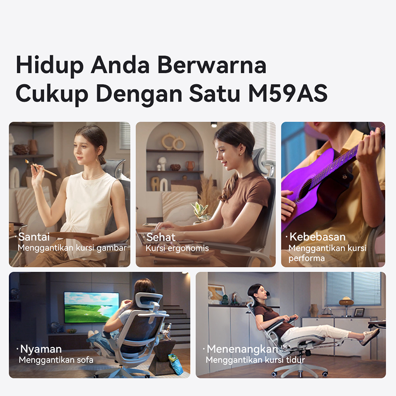 M59AS Ergonomic Office Chair with Dual-Section Backrest