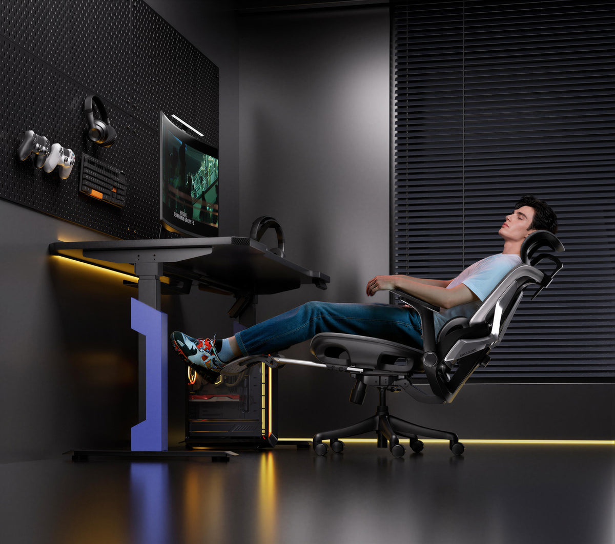 M7S – Premium Ergonomic Gaming Chair | Full Mesh | Reclining | 3D Airflow | BIFMA Tested