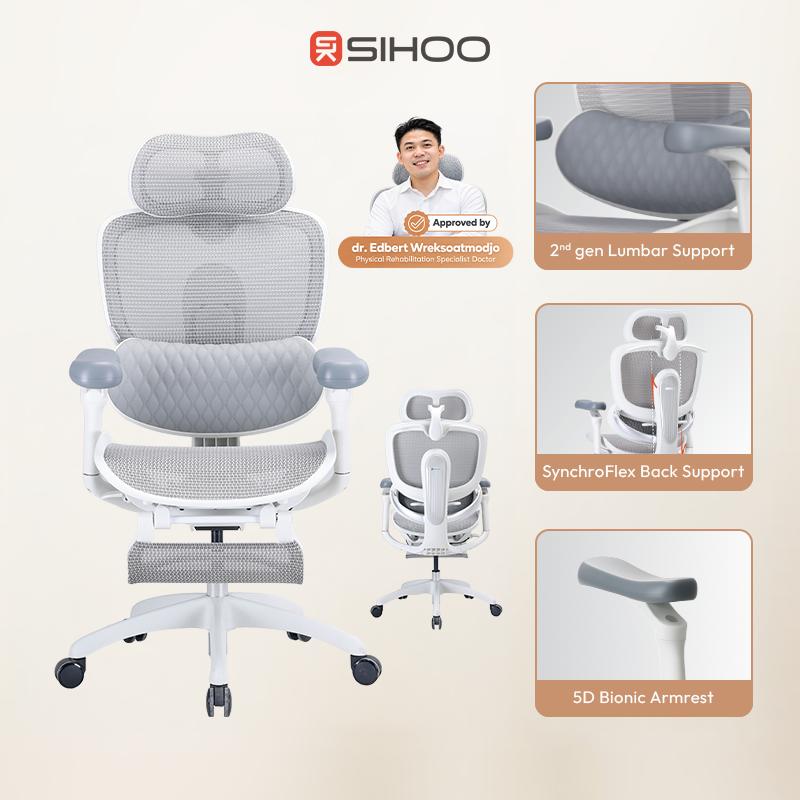 C300 Lite V2 Kursi Kantor Ergonomis Kursi Kerja Mesh Reclining Dynamic Lumbar Support