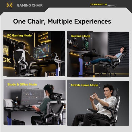 M7S – Premium Ergonomic Gaming Chair | Full Mesh | Reclining | 3D Airflow | BIFMA Tested