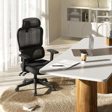 M56C Kursi Kerja Kantor Ergonomic Kursi Belajar Hitam