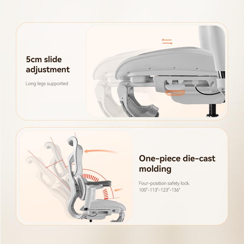 S100 Putih Kursi Kerja Kantor Ergonomic Minimalis Kursi Belajar Kenyamanan Kursi Angkat Hidrolik Putar Kursi Gaming