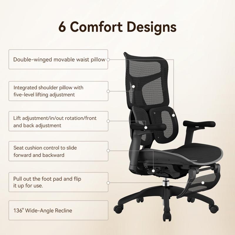 S100 Hitam Doro S100 Kursi Kerja Kantor Ergonomic