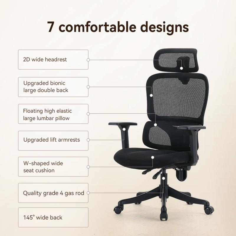 M56C-V2 Hitam Kursi Kerja Kantor Ergonomic