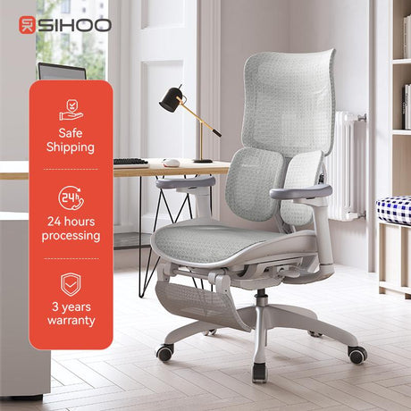 S100 Putih Kursi Kerja Kantor Ergonomic Minimalis Kursi Belajar Kenyamanan Kursi Angkat Hidrolik Putar Kursi Gaming
