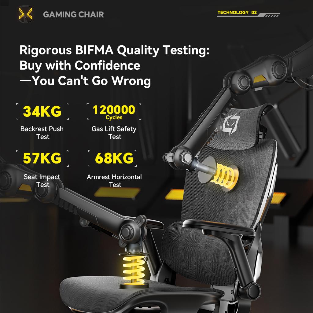M7S – Premium Ergonomic Gaming Chair | Full Mesh | Reclining | 3D Airflow | BIFMA Tested